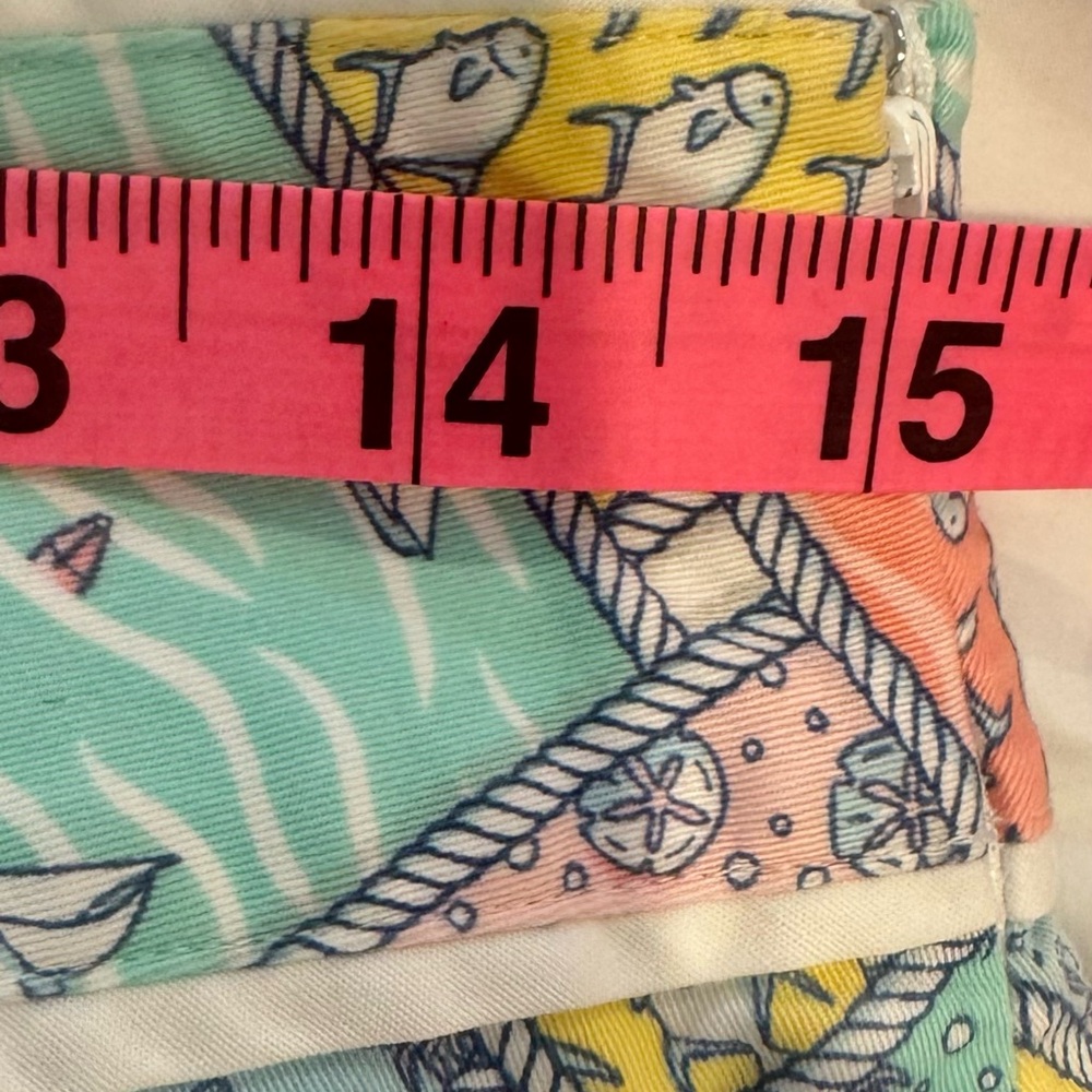 VINEYARD VINES MULTI PATCH mini SKIRT women’s size 10 - Picture 10 of 11